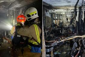 A fire was seen “raging” in a Whampoa HDB unit on the sixth storey and firefighters had to force their way in, said SCDF.