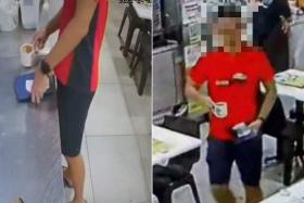 A man in a red shirt was seen taking the iPad and placing it in his bag at Rasa Rasa Sengkang on May 2.
