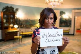 US First Lady Michelle Obama took to social media on Wednesday to show her support for the #bringbackourgirls campaign. 