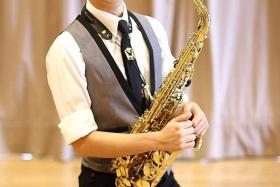 TALENTED: Samuel Phua Peh Ming, 17, is Sota&#039;s only saxophonist.