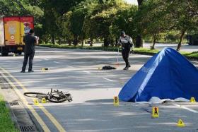 TRAGIC: The cyclist was pronounced dead at the accident on Woodlands Avenue 10.