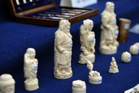 A file photo of illegally imported ivory products confisticated by Yunnan police in Kunming, southwest China&#039;s Yunnan province.