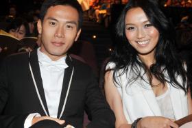 Happy news: Qi Yuwu (above, left) and Joanne Peh are over the moon at expecting their first child.