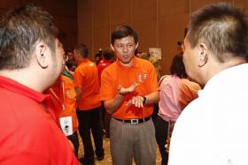 MAN WITH A VISION: Mr Chan Chun Sing at the May Day celebration held at The Star Performing Arts Centre.