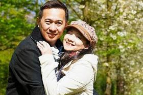 MARRIED: Mr Vincent Chee with his wife, former Hong Kong actress Wong Siu-Foon.