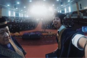 A student was suspended for taking selfie at graduation ceremony.