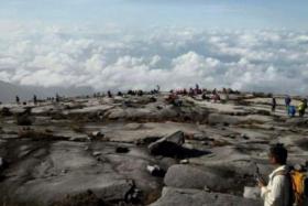 Some of the stranded climbers on Mount Kinabalu after the earthquake