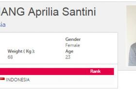 Screengrab of Aprilia Santini Manganang&#039;s biography on the SEA Games website.