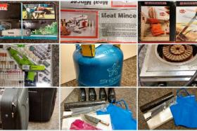A meat mincer, chainsaw, kitchen knives, gas cooker, gas cylinder tank, a tool set, trolley bags, plastic sheets, cable ties, cleaver, aprons, chopping board and rubber boots were seized from a chalet.