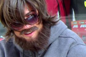 Cristiano Ronaldo disguised himself as a street performer in Madrid.