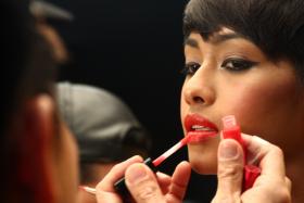 Selynna Norhisham getting her make up done by professionals from MAC Cosmetics. 