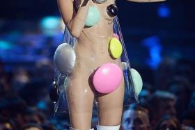 OUTRAGEOUS: Host Miley Cyrus onstage during the 2015 MTV Video Music Awards at Microsoft Theater in Los Angeles, California.
