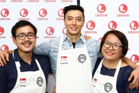  (From left) Woo Wai Leong, Lennard Yeong and Sandrian Tan are the Singaporean contestants among the 15 cooks from MasterChef Asia&#039;s inaugural season. 