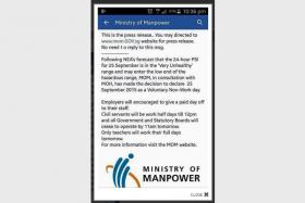 The Ministry of Manpower has debunked a rumour that Sept 25 would be a &quot;voluntary non-work day&quot; due to the worsening haze situation.