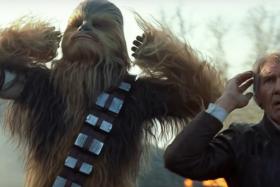 Chewbacca and Han Solo from the latest Star Wars: The Force Awakens trailer.