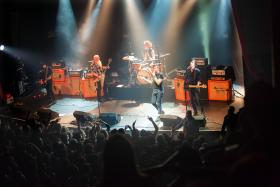 American rock group Eagles of Death Metal perform on stage on Nov 13 at the Bataclan concert hall in Paris, just a few moments before men armed with assault rifles stormed into the venue. 