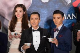 LEADING MAN: (Above, centre) Donnie Yen with co-stars Lynn Hung and Max Zhang; Donnie Yen in a first cast photo released for Rogue One: A Star Wars Story