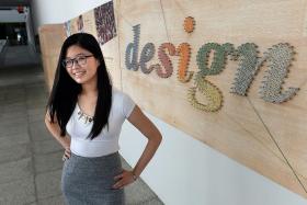 SELF-MADE: Miss Lim Xin Yu taught herself how to use digital art software when she was 12. Now 20, the Temasek Polytechnic graduate plans to continue her design studies in the UK.