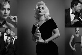 Instagram teamed up with Dutch photographers Inez and Vinoodh to photograph winners and presenters of the 73rd Golden Globes in glamorous, dramatic, monochrome portraits.