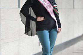 CONFIDENT: Miss Farelynn Syazwani Mohamed Farah, who used to be bullied in school for being overweight, was named runner-up in the inaugural Miss Singapore Malays International last month.