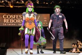 JOKERS WILD: (From left) Cosplayer Yugana Senshi (not her real name), her six-year-old daughter Yugana Mini-me (not her real name), and their friend Fredrick Paras came dressed as a Joker family.