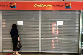 SHUTTERED: Outside California Fitness&#039; Novena Square outlet yesterday.