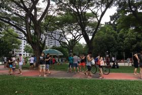 Pokemon Go players Yishun Park on the afternoon of Aug 7.