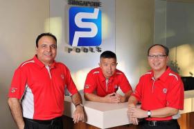 HELPING HAND: (From far left) Responsible Gaming Ambassadors Manjit Gill, Calvin Lim and Steven Tan.