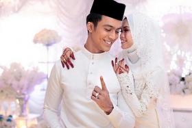 HAPPY: Local singer and actor Aliff Aziz tied the knot on Friday after dating Dayang Ara Nabellah Awang Astillah for two years and being engaged for nine months.