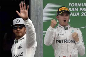 Lewis Hamilton ( left ) and Nico Rosberg ( right )