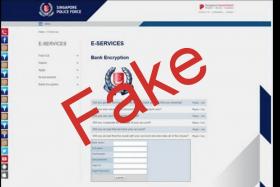 A screengrab of the fake Singapore Police Force website.
