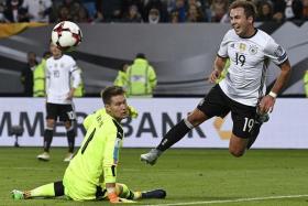 GO, GO, GOETZE: Germany&#039;s Mario Goetze, being deployed as  a false  No. 9, missing a goal-scoring opportunity against the Czech Republic goalkeeper Tomas Vaclik.