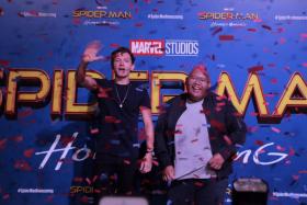 Tom Holland and Jacob Batalon at Spider-Man: Homecoming event