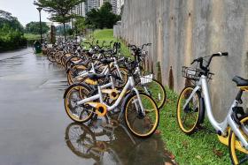 128 oBikes parked illegally at Yew Tee park connector