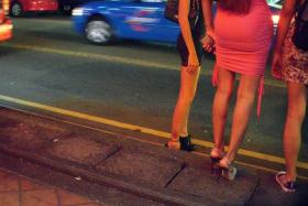 Foreign prostitutes in Geylang.