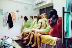 Police raided seven massage parlours on Aug 2, arresting six women in the process.