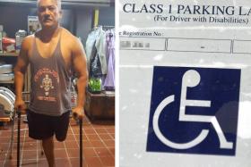 Mr Kalai Vanen was worried he would lose the label allowing him to park in accessible lots.