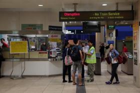 MRT train service was disrupted on Oct 7 due to ponding in the tunnel at Bishan.
