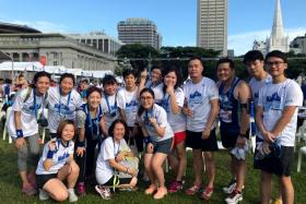 Some Cheng Meng Furniture Group employees at the ST Run in the City earlier this year. 