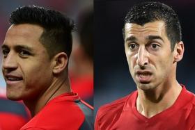 Alexis Sanchez (left) has joined Manchester United in time for an FA Cup tie against Yeovil Town on Saturday morning (Singapore time), while Henrikh Mkhitaryan (right) could make his debut for Arsenal at Swansea on Jan 31.