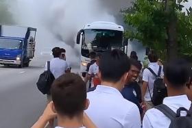 Bus carrying Geylang FC to their match engulfed in smoke