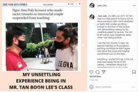 Ngee Ann Poly to sack lecturer who made racist remarks to couple