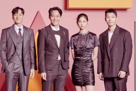 Squid Game actors (from left) Park Hae-soo, Lee Jung-jae, Jung Ho-yeon, and Wi Ha-jun will be guests on The Tonight Show Starring Jimmy Fallon.