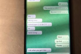 A photo of a conversation between drug buyer and seller on Telegram. ST PHOTO: ZAIHAN MOHAMED YUSOF