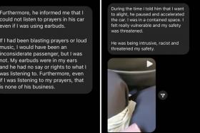 Ride-hailing firm Ryde has suspended a driver who told a passenger not to listen to prayers in his car.