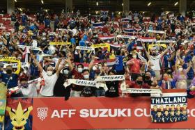 Thai supporters at the AFF Suzuki Cup semi-finals at the National Stadium on Dec 26, 2021.
