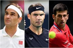 (From left) Roger Federer, Rafael Nadal and Novak Djokovic.