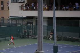 Fans watching Emma Raducanu&#039;s practice session at the Tanglin Club on Jan 26, 2022.