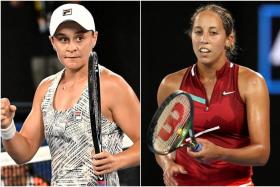 Australian and world number one Ashleigh Barty (left) overwhelmed the 51st-ranked American Madison Keys 6-1, 6-3 in just 62 minutes.