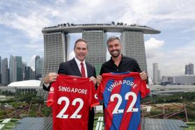 Former Liverpool player Jason McAteer (left) and former Crystal Palace midfielder Andre Moritz announced that the two teams will play against each other at the National Stadium on July 15.